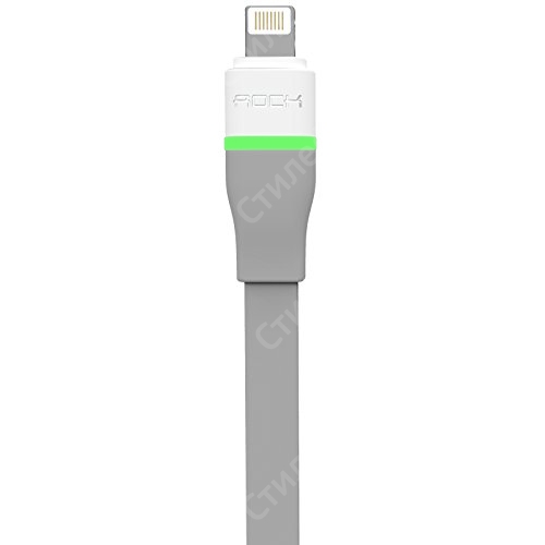 Автоотключающийся кабель Rock Auto Disconnect Lightning для iPhone c индикацией заряда (Серый)