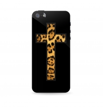 Чехол для iPhone 5S / 6S / 7 / 8 / Plus / X / XS / XR / SE / 11 / 12 / 13 / Mini / Pro / Max (Леопардовый крест)
