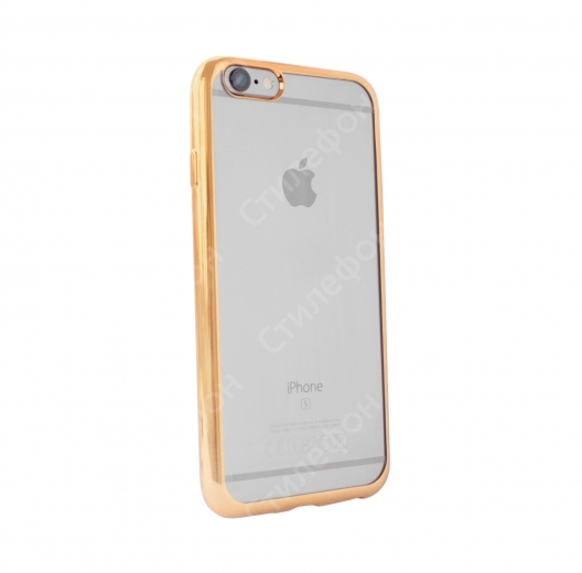 Чехол бампер для iPhone 6s силиконовый Electroplate (Золотой)