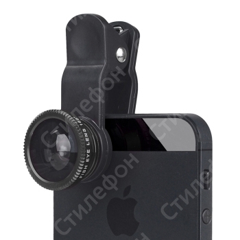 Фишай, ширик, макро объектив универсальный для iPhone 8 / 8+ / X / XS / Samsung Galaxy / Sony xPeria (3 в 1)