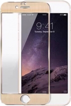 Защитное стекло с алюминиевой рамкой для iPhone 6s Plus (Золото шампань)