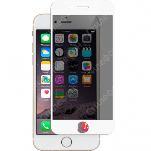 Защитное стекло 0.3мм на весь экран AntiSpy Glass Антишпион для iPhone 6s Plus (Белое)