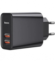Сетевое зарядное устройство Baseus Speed Dual QC3.0 Quick charger USB 30W CCFS-E01 (Черное)