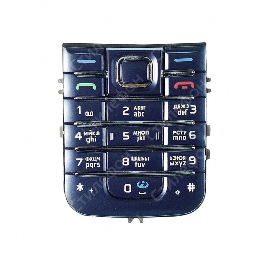 Клавиатура Nokia 6233 Русифицированная (Синяя)