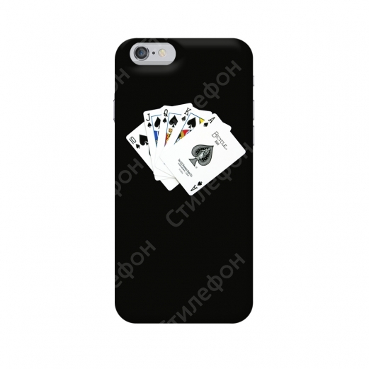 Чехол для iPhone 5S / 6S / 7 / 8 / Plus / X / XS / XR / SE / 11 / 12 / 13 / Mini / Pro / Max - Покер (Роял Флэш)