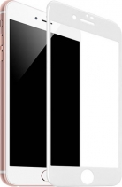 Стекло защитное 3D с силиконовыми краями Ainy для iPhone 7 Plus (Белое)