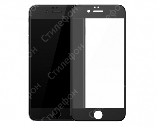 Матовое защитное стекло 3D 0.3мм на весь экран для iPhone 6s Plus (Чёрное)