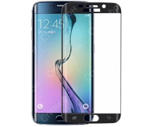 Защитное стекло 3D 360º для Samsung Galaxy S6 Edge SM G925F на весь экран (Чёрное)
