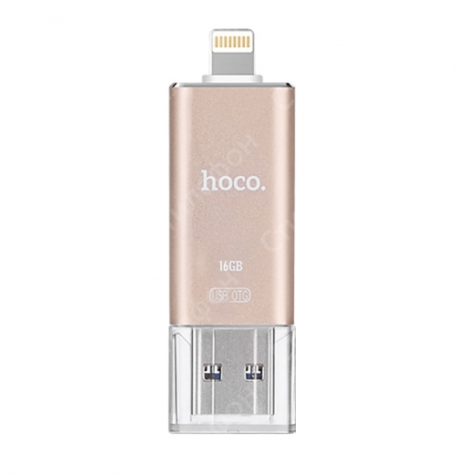 Внешний флеш накопитель Hoco UD2 Apple USB Flash Disk MFI 16GB (Золото)