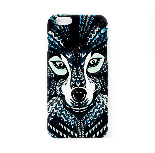 Чехол для iPhone 6s Plus Luxo светящийся люминесцентный Animals (Синий волк)