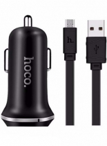 Автомобильная зарядка для Hoco Z1 2 USB Micro USB Charging Kit (Черная)