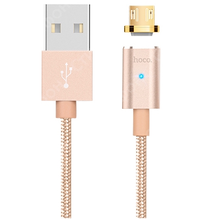 Магнитный Micro USB Кабель для Android Hoco U16 Magnetic Cable (Золотой)