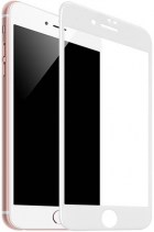 Стекло защитное 3D с силиконовыми краями для iPhone 8 (Белое)