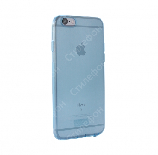 Чехол силиконовый Premium Luxo для iPhone 6s (Прозрачный синий)