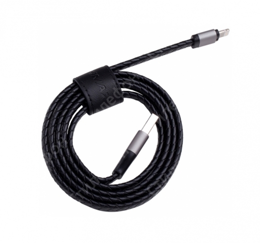 Кабель USB Momax Elite Link Pro 1m MFi Lightning Натуральная Кожа (Черный)