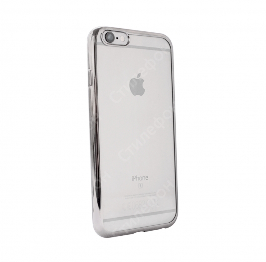 Чехол бампер для iPhone 6s силиконовый Electroplate (Графит)