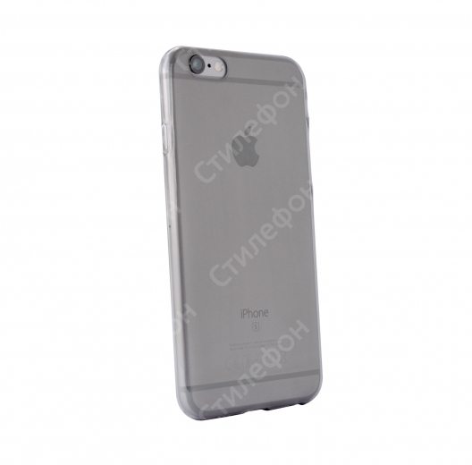 Чехол силиконовый для iPhone 6s тонкий (Прозрачный черный)