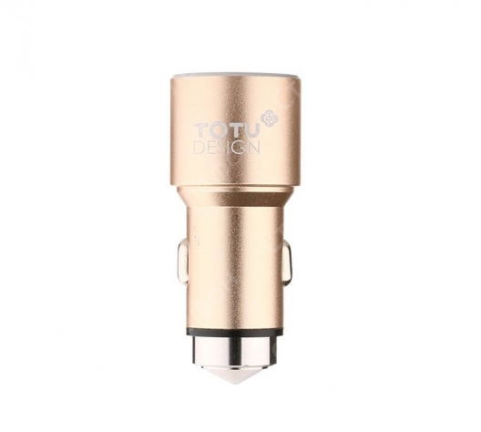 Автомобильная зарядка 12V 2 USB Totu Design Спасательный Молот (Золото)