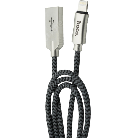 Плетеный Кабель HOCO U10 Lightning Zinc Alloy Reflective Charging Cable (Черный)