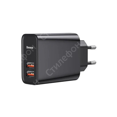 Сетевое зарядное устройство Baseus Speed Dual QC3.0 Quick charger USB 30W CCFS-E01 (Черное)