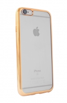 Чехол бампер для iPhone 6s силиконовый Electroplate (Золотой)