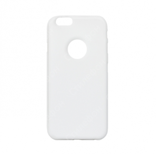 Силиконовый кожаный чехол для iPhone 6s тонкий (Белый)