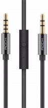 Кабель AUX 3.5mm Jack Rock Multifunctional Audio Cable с пультом 1м (Серый)
