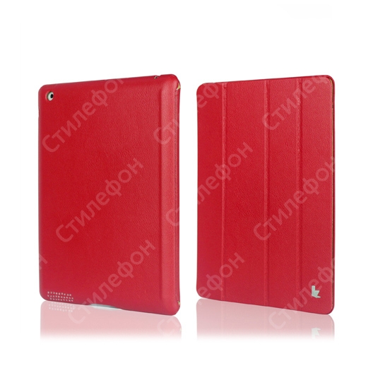 Чехол с подставкой Jisoncase Executive Premium Smart Cover для iPad 2 - 4 (Красный)