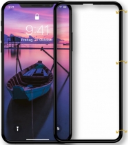 Защитное стекло 3D 0.15мм гибридное Ainy на весь экран для Apple iPhone X / Xs Hybrid (Чёрное)