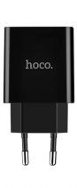 Сетевое зарядное устройство Hoco C25A Cool 2.2A Dual USB LED Charger (Черное)