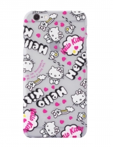 Чехол светящийся для iPhone 6s Hello Kitty (Розовые сердечки)