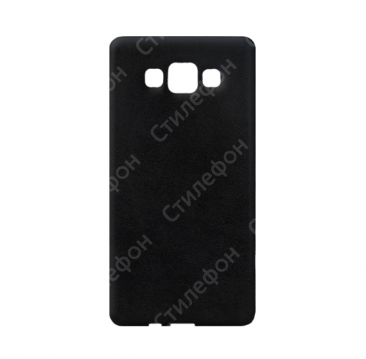 Силиконовый кожаный чехол для Samsung Galaxy A3 тонкий (Черный)