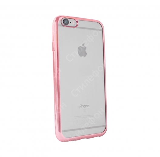 Чехол бампер для iPhone 6s силиконовый Electroplate (Розовый)