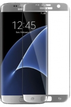 Защитное стекло 3D на весь экран 0.2мм для Samsung Galaxy S7 Edge (Серебряное)
