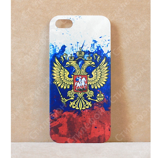 Чехол для iPhone 5S / 6S / 7 / 8 / Plus / X / XS / XR / 11 / 12 / 13 / SE 2022 / 14 / Mini / Pro / Max / Samsung / Xiaomi - Российский флаг (Триколор)