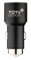 Автомобильная зарядка 12V 2 USB Totu Design Спасательный Молот (Черная)