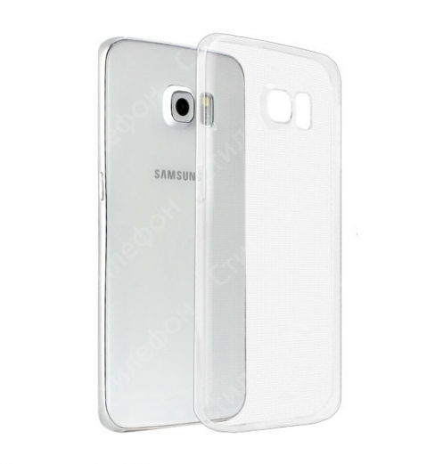 Чехол силиконовый для Samsung Galaxy S6 Edge SM-G925F ультратонкий (Прозрачный)