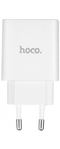 Сетевое зарядное устройство Hoco C25A Cool 2.2A Dual USB LED Charger (Белое)