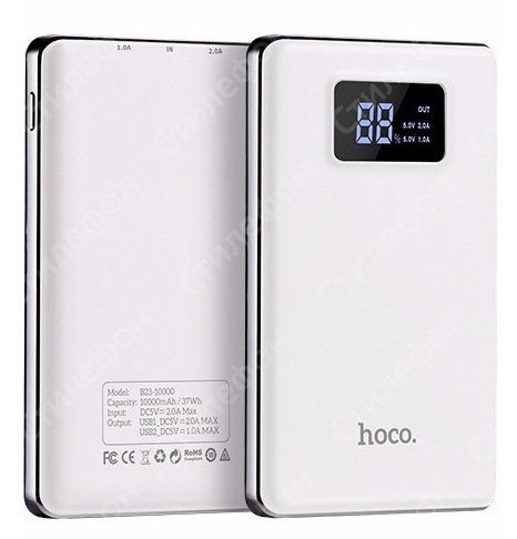 Внешний Аккумулятор Hoco B23 10000 Flowed Power Bank (Белый)