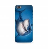 Чехол для iPhone 5S / 6S / 7 / 8 / Plus / X / XS / XR / SE / 11 / 12 / 13 / Mini / Pro / Max (Веселая акула)