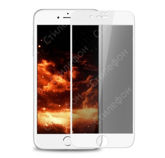 Защитное Стекло Антишпион для iPhone 6S Plus 3D Glass 0.3мм на весь экран (Белое)