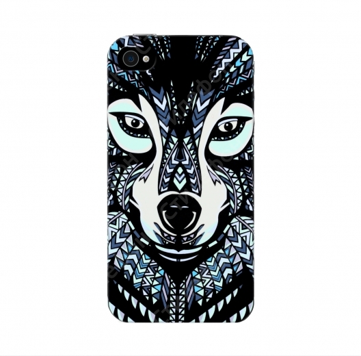 Чехол для iPhone 4s Luxo светящийся люминесцентный (Синий волк)