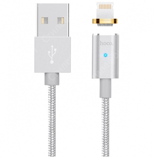 Магнитный USB Кабель для iPhone Hoco U16 Lightning Magnetic Cable (Серый)